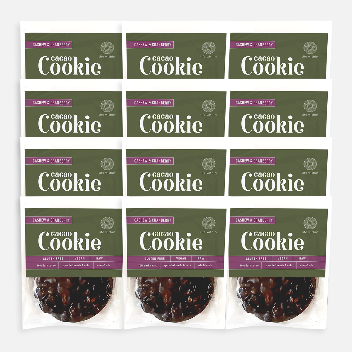 Cashew & Cranberry Cacao Cookies 12-Pack